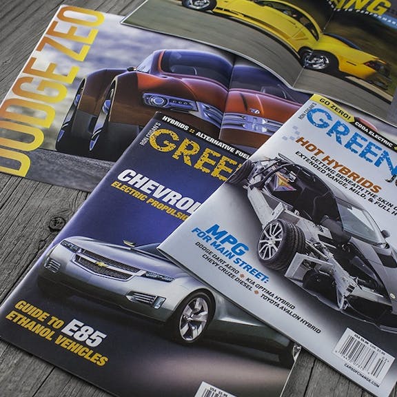 Green Car Journal Print Design